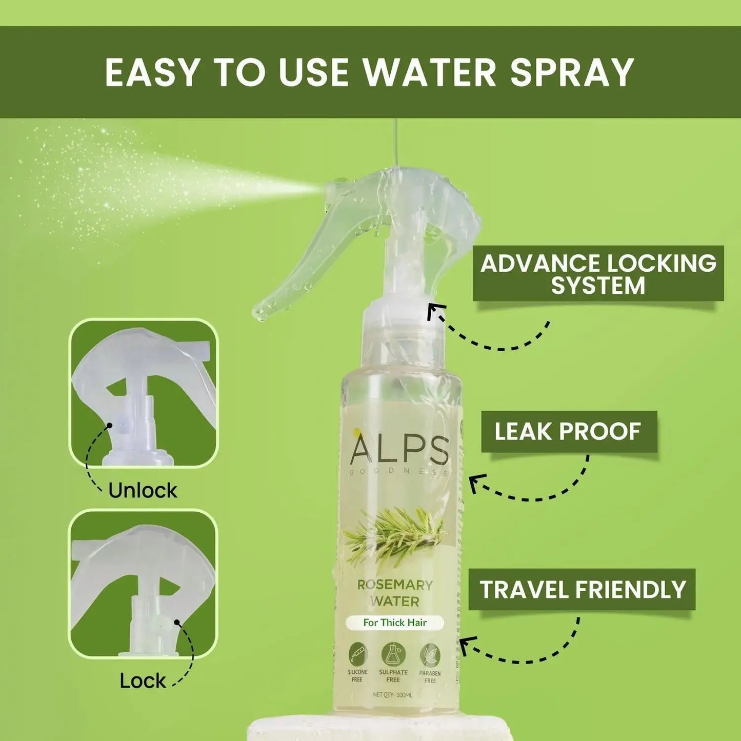 Rosemary Water, Hair Spray For Regrowth🌿  (Pack of 3)100ml